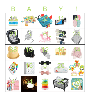 BABY SHOWER Bingo Card