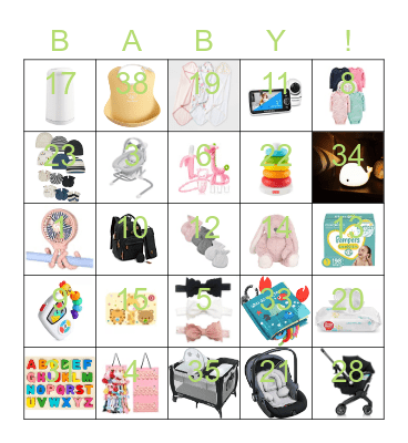 BABY SHOWER Bingo Card