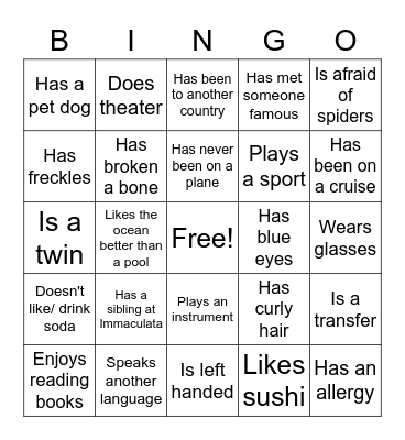 Find Someone Who... Bingo Card