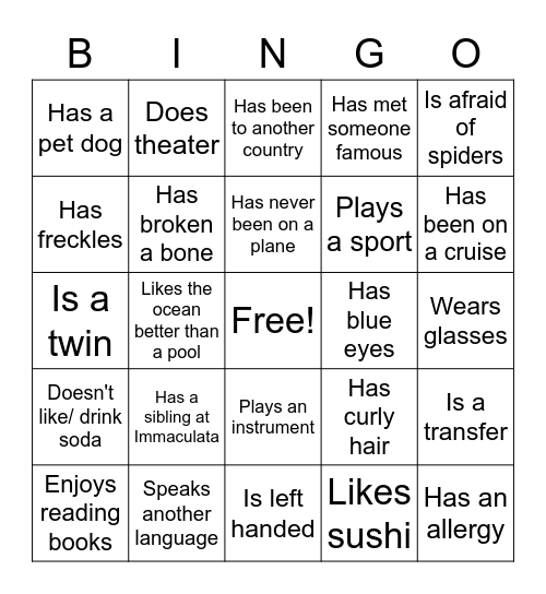 Find Someone Who... Bingo Card