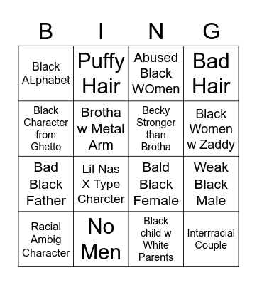 Racist Game Industry Bingo Card