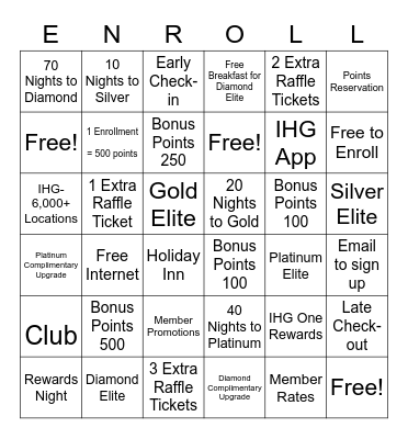Summer of Enrollments Bingo Card