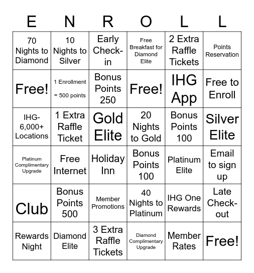 Summer of Enrollments Bingo Card