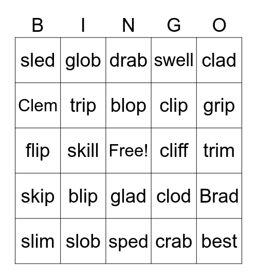 Gr 1, 2, 6A 5/31 Bingo Card