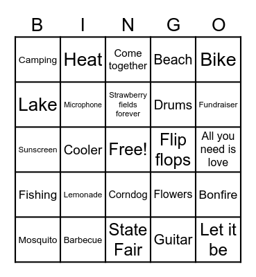 Summer + British Mania Bingo! Bingo Card