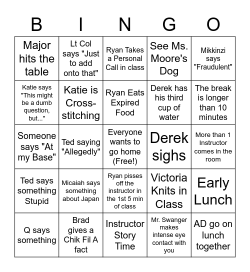 AFLOS BINGO Card