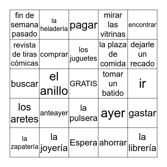 Sp2 Ch8.2R Bingo Card