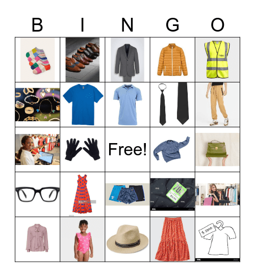 Clothing Bingo Card