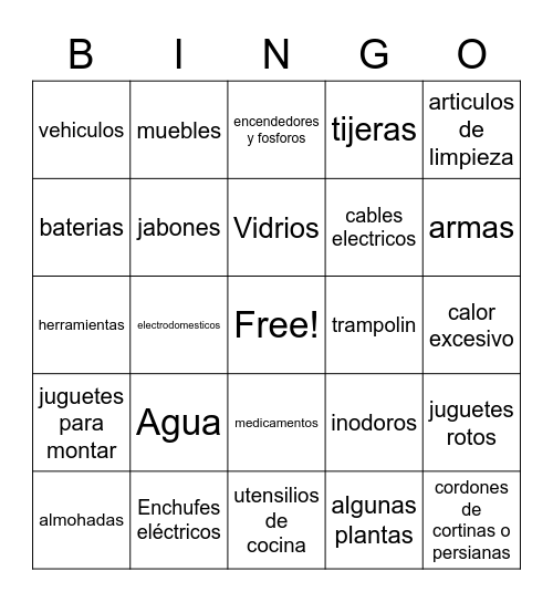 Bingo de Seguridad Bingo Card