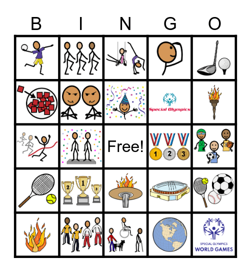 Special Olympics World Games Bingo Card