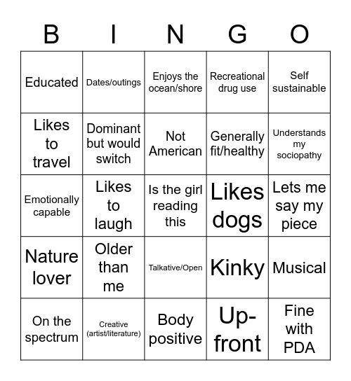 Denny’s type? Erm… Bingo Card