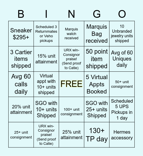 TC BINGO Card