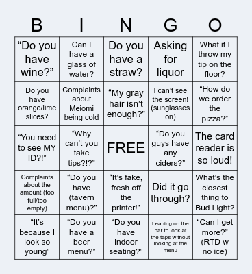 Beer Garden Bingo 2023 Bingo Card