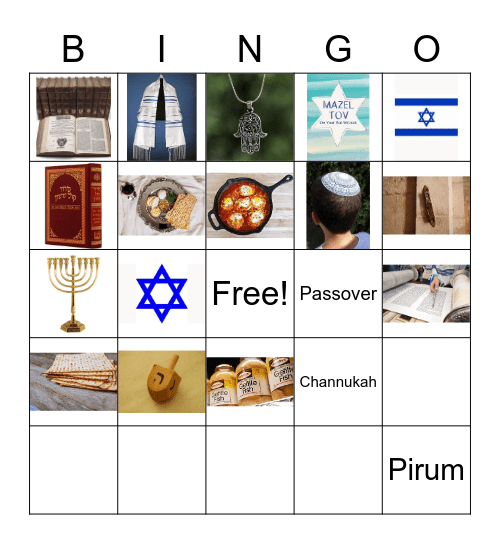 Jewish Bingo Card