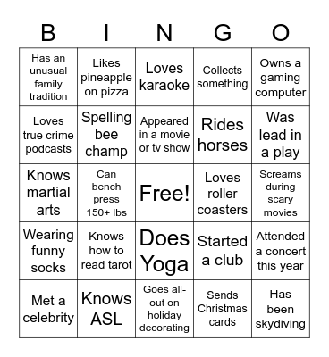 CBYF OPEN HOUSE Bingo Card