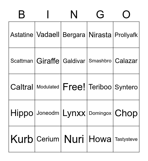 Dom's TDS Chaos Bingo Card