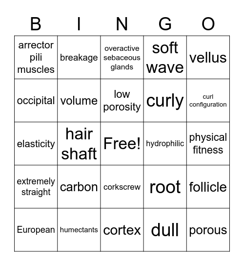 Chapter 5: Hair Texture Bingo Card