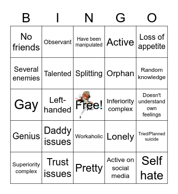 Akechi Goro kinnie bingo Card