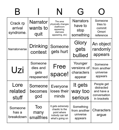 Crack Rp Bingo Card