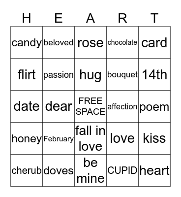 VALENTINE'S DAY Bingo Card