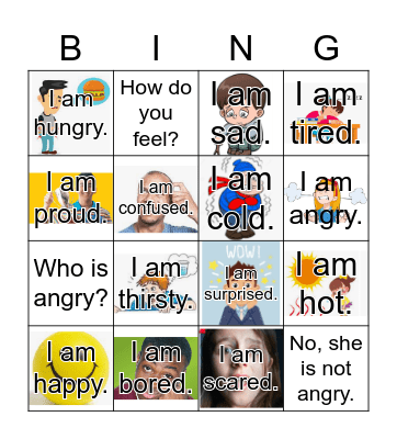 Feelings Bingo Card