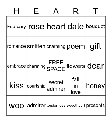 VALENTINE'S DAY Bingo Card