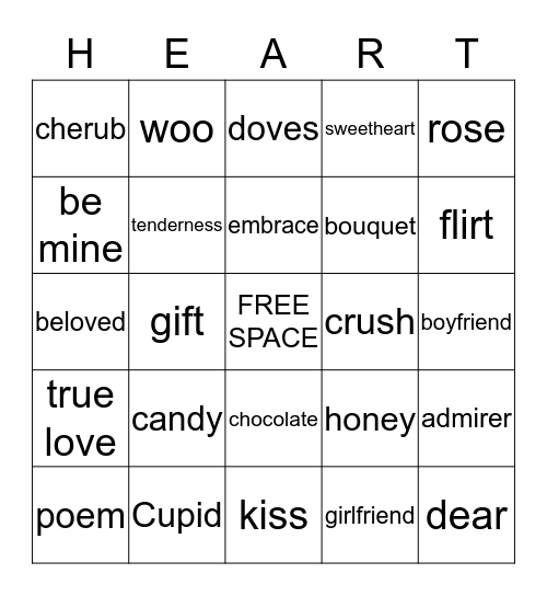 VALENTINE'S DAY Bingo Card