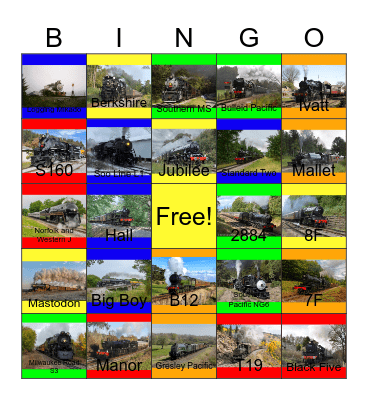 Steamin' In 2021 Bingo Card