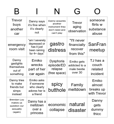 2023 Predictions Bingo Card