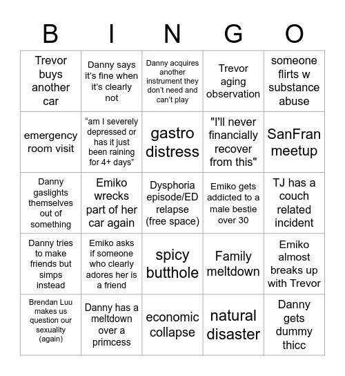 2023 Predictions Bingo Card