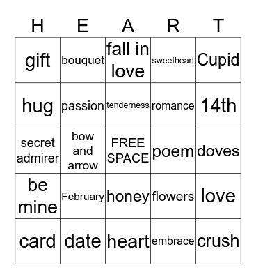 VALENTINE'S DAY Bingo Card