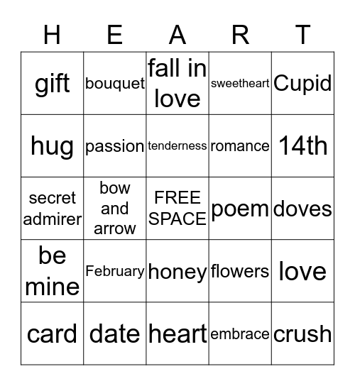 VALENTINE'S DAY Bingo Card