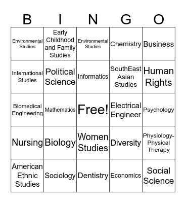 Alumni BINGO Card