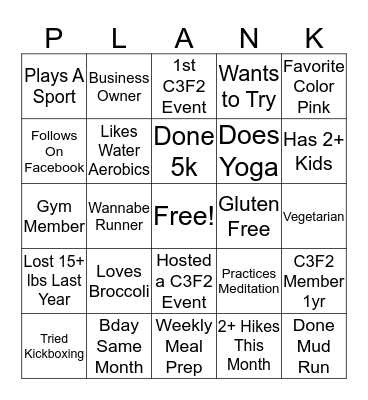 C3F2 Bingo Card