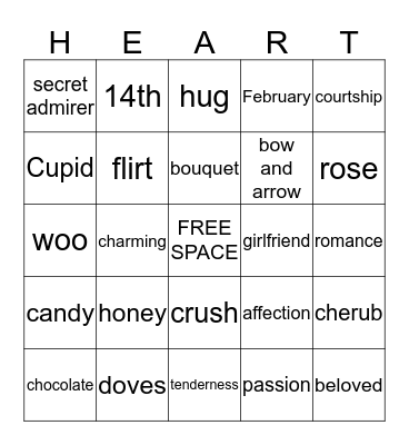 VALENTINE'S DAY Bingo Card