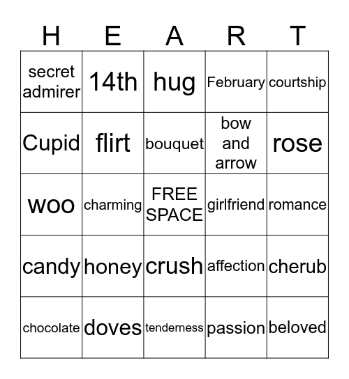 VALENTINE'S DAY Bingo Card