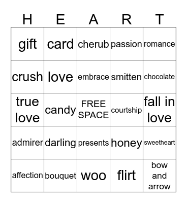 VALENTINE'S DAY Bingo Card