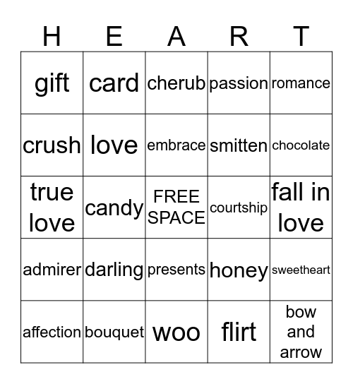 VALENTINE'S DAY Bingo Card