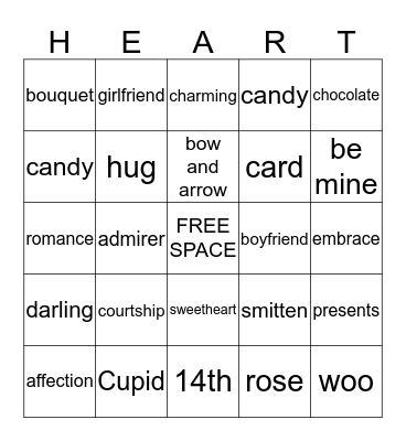 VALENTINE'S DAY Bingo Card