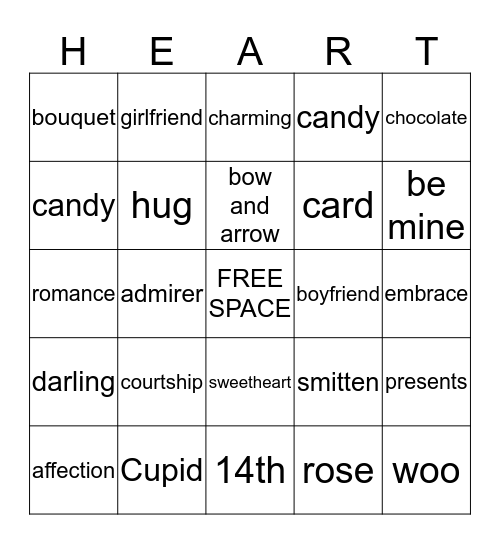 VALENTINE'S DAY Bingo Card