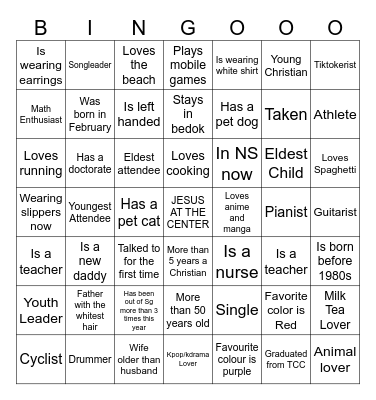 HUMAN BINGO Card