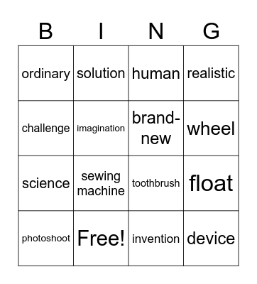 Vocab Bingo Card