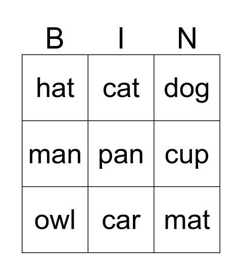 ELL Bingo Card