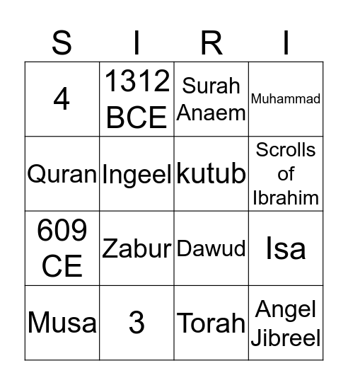 Revealed Books Bingo Card