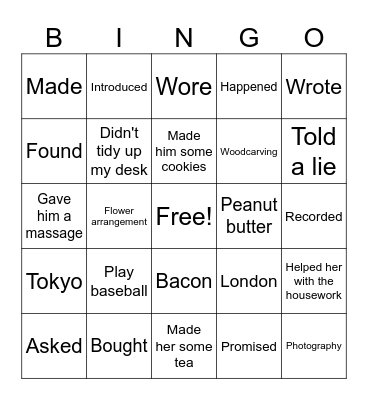 C3 Lesson 11 Book E Bingo Card