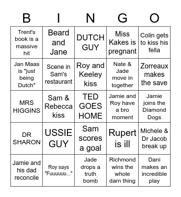 TED LASSO FINALE Bingo Card