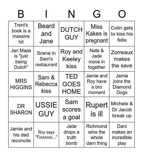 TED LASSO FINALE Bingo Card