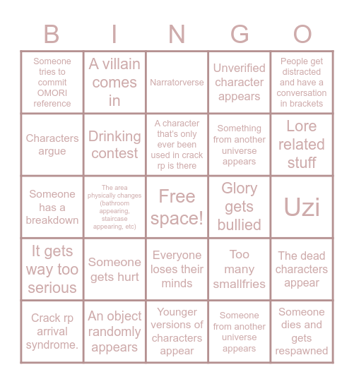 Crack Rp Daily Bingo Card