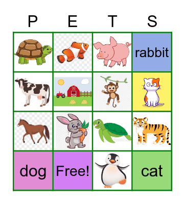 ANIMALS Bingo Card