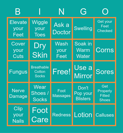 FOOT HEALTH Bingo Card